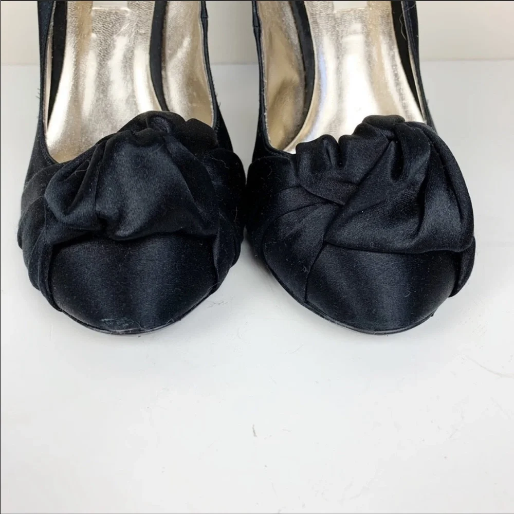 Dune Black Satin Dress Heels 6.5 C29 g3 - Picture 2 of 8